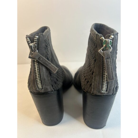 Steve Madden Block Heel Faux Suede Size 7.5M Grey Comfort Career Ankle Boots - Picture 10 of 15